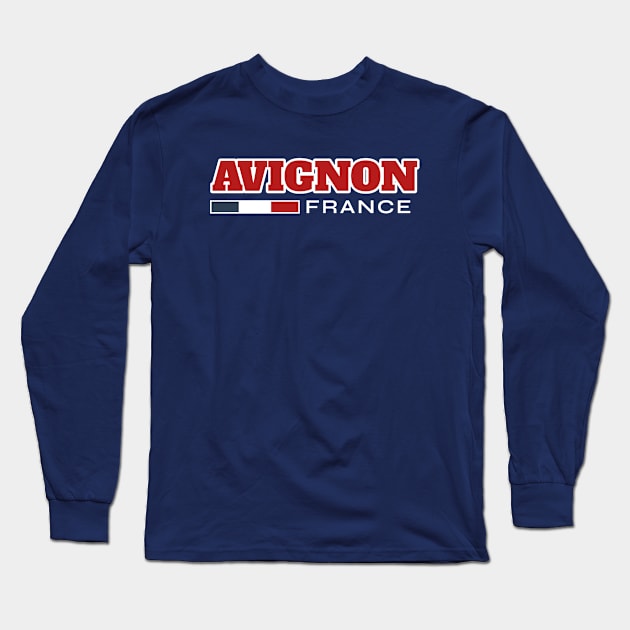 Avignon France Retro Long Sleeve T-Shirt by urban-wild-prints